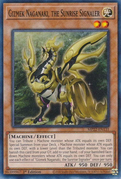 Gizmek Naganaki, the Sunrise Signaler (MP22-EN131) (2022 Tin of the Pharaoh's Gods) YuGiOh