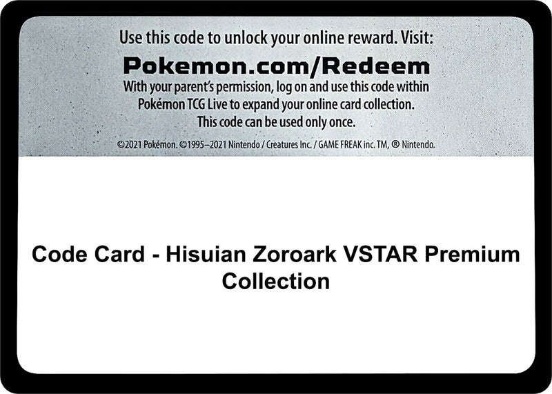 Image for Code Card - Hisuian Zoroark VSTAR Premium Collection (SWSH11: Lost Origin) (SWSH11) - Pokemon