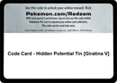 Image for Code Card - Hidden Potential Tin [Giratina V] (Miscellaneous Cards & Products) (MCAP) - Pokemon