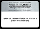 Image for Code Card - Hidden Potential Tin [Gallade V] (International Version) (Miscellaneous Cards & Products) (MCAP) - Pokemon