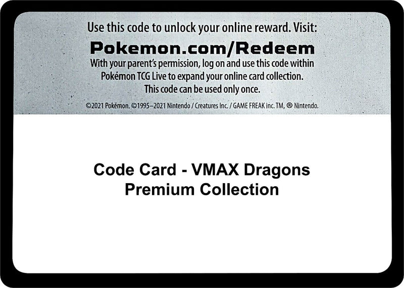 Image for Code Card - VMAX Dragons Premium Collection (Miscellaneous Cards & Products) (MCAP) - Pokemon