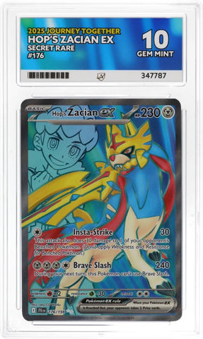 HOP'S ZACIAN EX - SECRET RARE - JOURNEY TOGETHER - ACE 10 ACE Grading