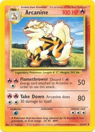 Image for Arcanine (023/102) - Pokemon