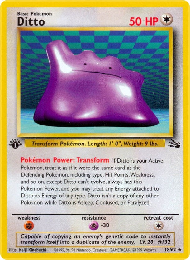 Ditto (18) (18/62) (Fossil) Pokemon