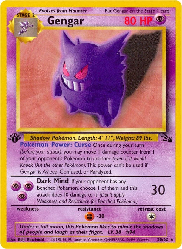 Image for Gengar (20) (20/62) (Fossil) (FO) - Pokemon
