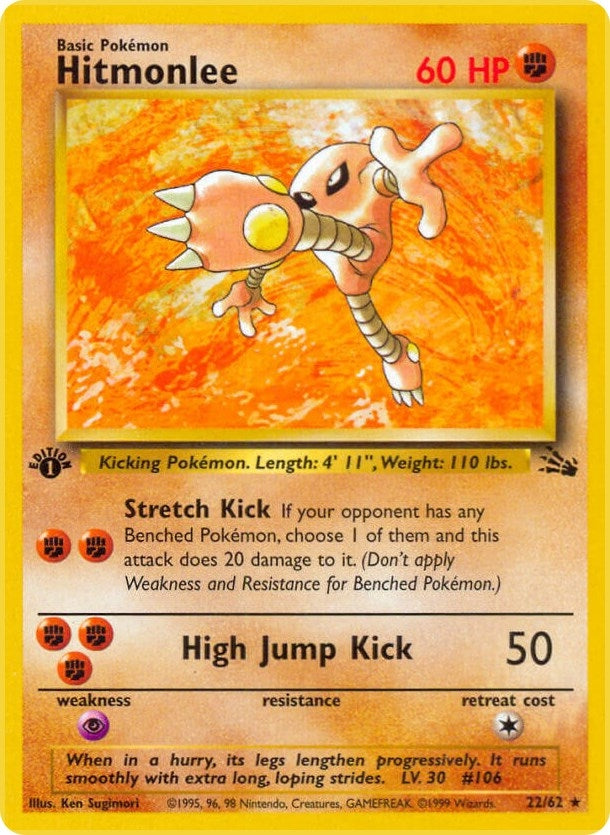Hitmonlee (22) (22/62) (Fossil) Pokemon