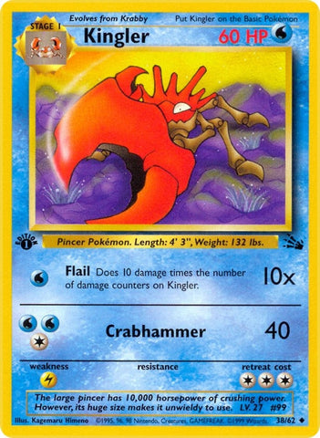 Kingler (38/62) (Fossil) Pokemon