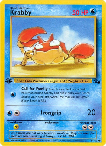 Krabby (51/62) (Fossil) Pokemon