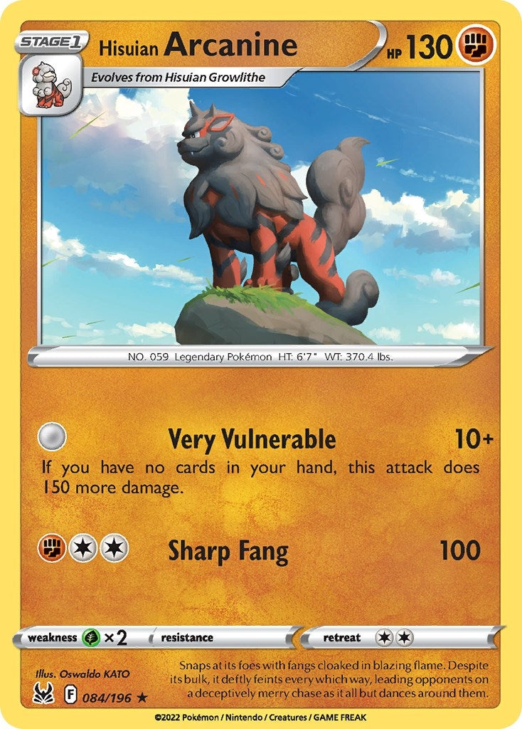 Image for Hisuian Arcanine (084/196) - Pokemon