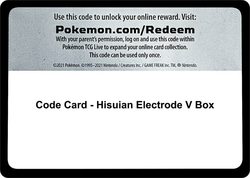 Image for Code Card - Hisuian Electrode V Box (Miscellaneous Cards & Products) (MCAP) - Pokemon
