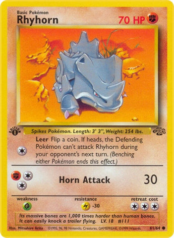 Rhyhorn (61/64) (Jungle) Pokemon