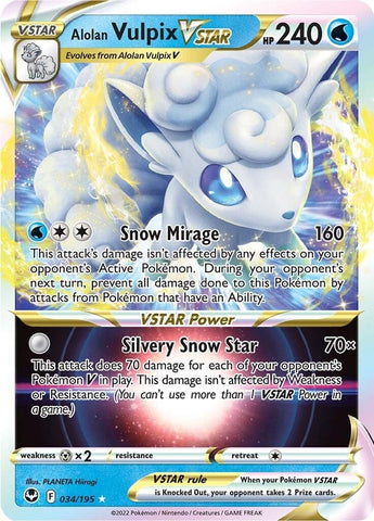 Image for Alolan Vulpix VSTAR (034/195) (SWSH12: Silver Tempest) - Pokemon