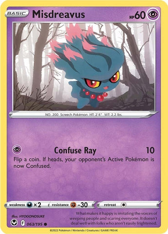 Image for Misdreavus (063/195) (SWSH12: Silver Tempest) - Pokemon