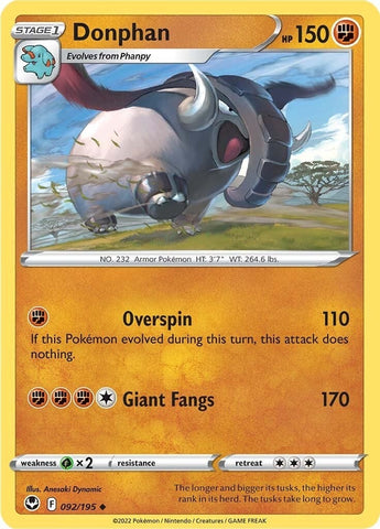 Image for Donphan (092/195) (SWSH12: Silver Tempest) - Pokemon