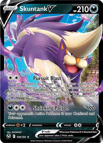 Skuntank V (108/195) (SWSH12: Silver Tempest) (SWSH12) Pokemon