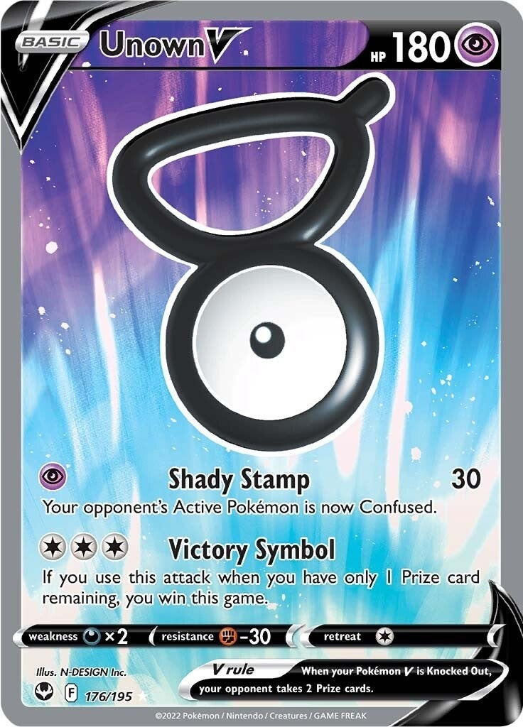 Unown V (Full Art) (176/195) (SWSH12: Silver Tempest) Pokemon