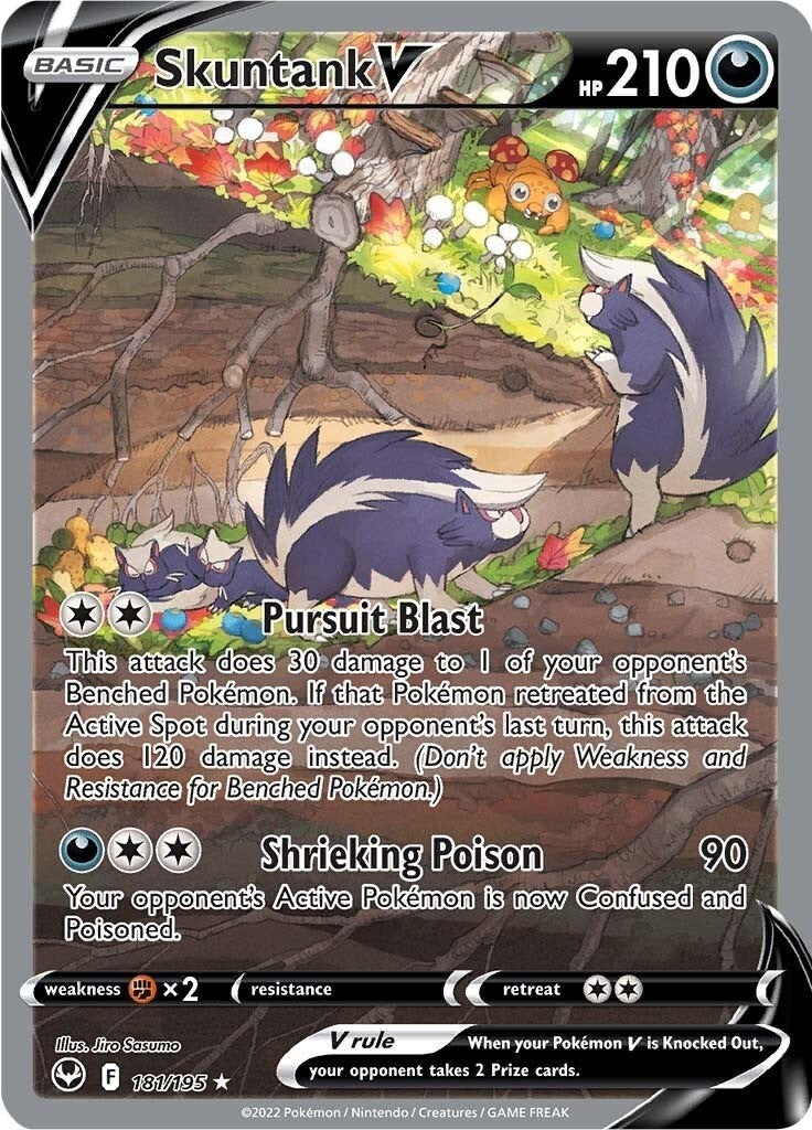 Skuntank V (Alternate Full Art) (181/195) (SWSH12: Silver Tempest) (SWSH12) Pokemon