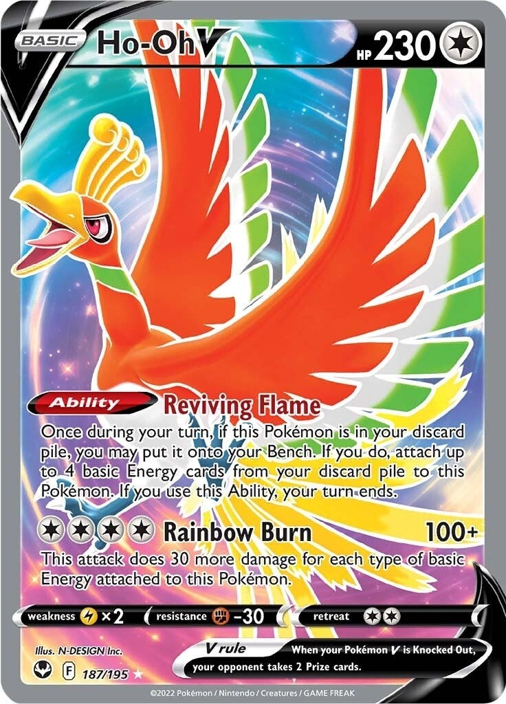 Ho-Oh V (Full Art) (187/195) (SWSH12: Silver Tempest) Pokemon