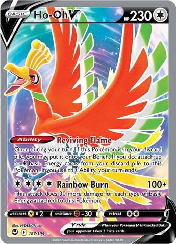 Ho-Oh V (Full Art) (187/195) (SWSH12: Silver Tempest) Pokemon