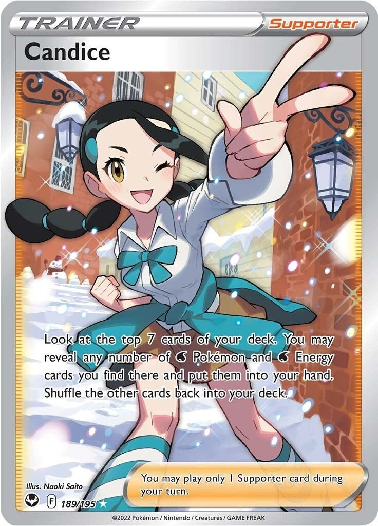 Candice (Full Art) (189/195) (SWSH12: Silver Tempest) Pokemon