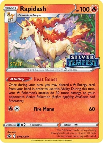 Image for Rapidash - SWSH270 (Prerelease) [STAFF] (SWSH270) (SWSH: Sword & Shield Promo Cards) (SWSD) - Pokemon