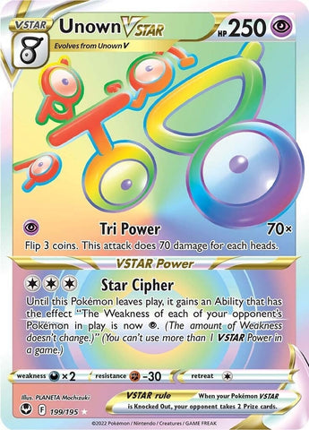 Unown VSTAR (Secret) (199/195) (SWSH12: Silver Tempest) (SWSH12) Pokemon