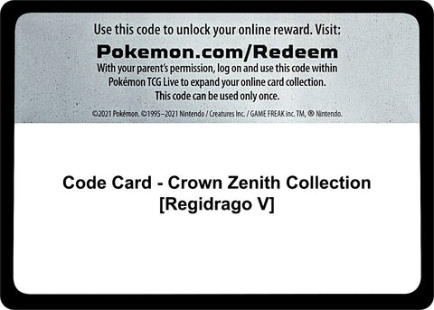Image for Code Card - Crown Zenith Collection [Regidrago V] (Crown Zenith) - Pokemon