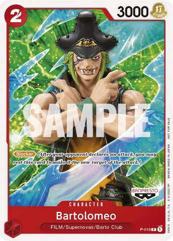 Image for Bartolomeo (One Piece Film Red) (P-018) (One Piece Promotion Cards) - One Piece Card Game
