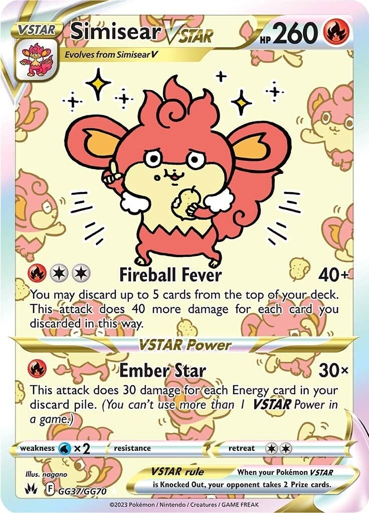Image for Simisear VSTAR (GG37/GG70) (Crown Zenith: Galarian Gallery) - Pokemon