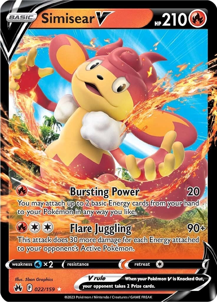Image for Simisear V (022/159) (Crown Zenith) - Pokemon