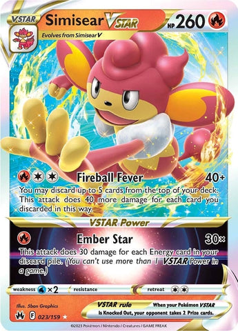 Image for Simisear VSTAR (023/159) (Crown Zenith) - Pokemon