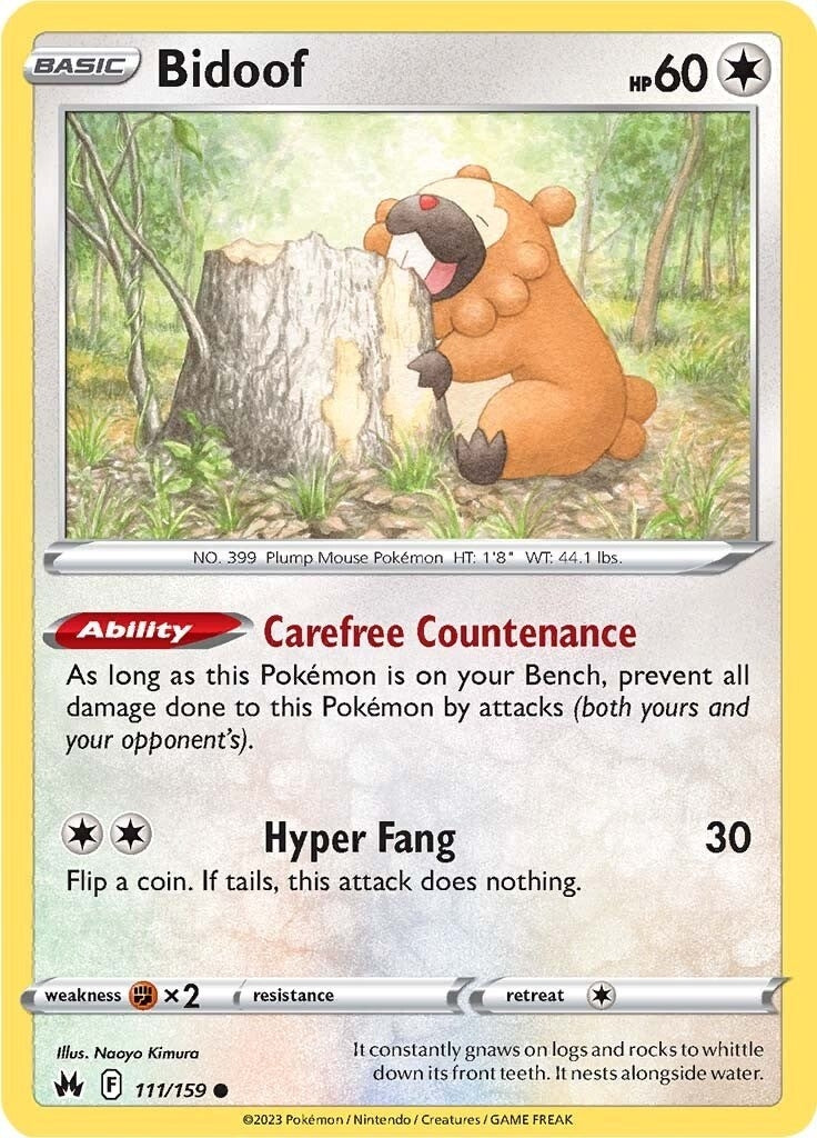 Image for Bidoof (111/159) (Crown Zenith) - Pokemon
