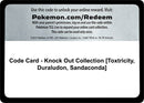 Image for Code Card - Knock Out Collection [Toxtricity, Duraludon, Sandaconda] (Miscellaneous Cards & Products) (MCAP) - Pokemon