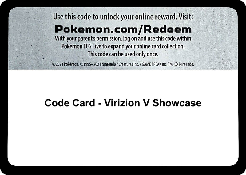 Image for Code Card - Virizion V Showcase (Miscellaneous Cards & Products) (MCAP) - Pokemon