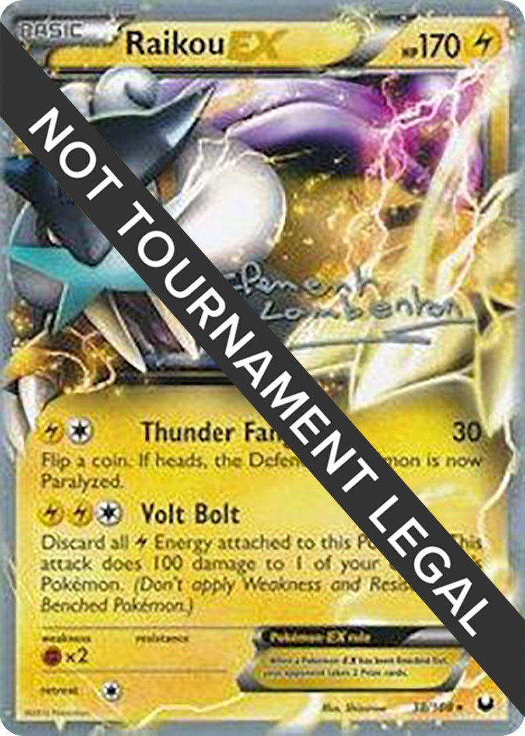 Raikou EX - 2013 (Clement Lamberton) (38/108) (World Championship Decks) (WCD) Pokemon