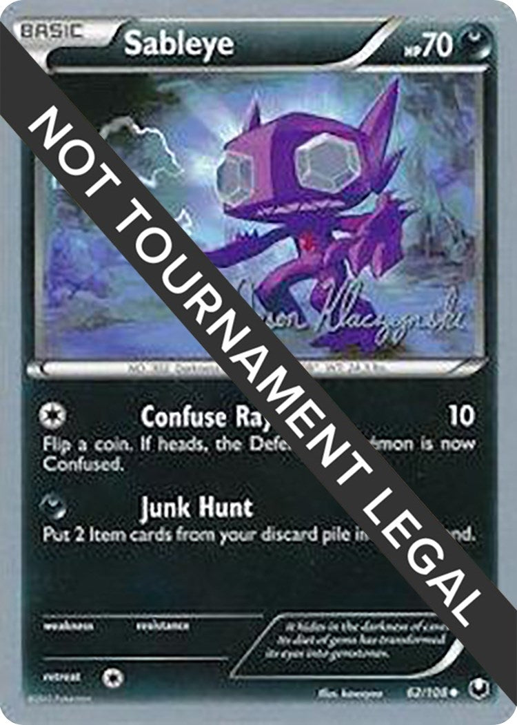 Image for Sableye - 2013 (Jason Klaczynski) (62/108) (World Championship Decks) (WCD) - Pokemon