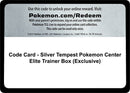 Image for Code Card - Silver Tempest Pokemon Center Elite Trainer Box (Exclusive) (SWSH12: Silver Tempest) (SWSH12) - Pokemon