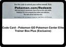 Image for Code Card - Pokemon GO Pokemon Center Elite Trainer Box Plus (Exclusive) (Pokemon GO) - Pokemon