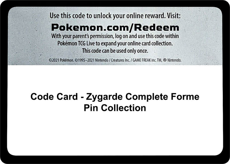Image for Code Card - Zygarde Complete Forme Pin Collection (SM Base Set) (SM01) - Pokemon