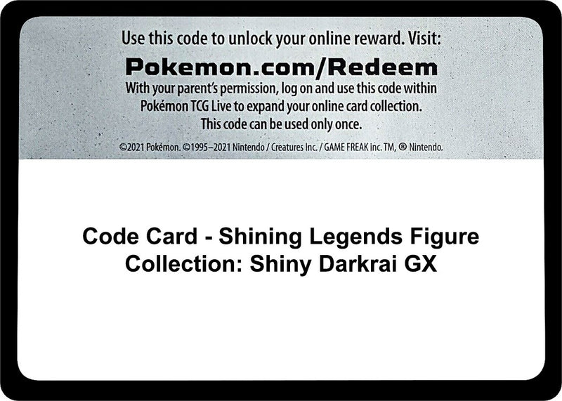 Image for Code Card - Shining Legends Figure Collection: Shiny Darkrai GX (Shining Legends) (SHL) - Pokemon