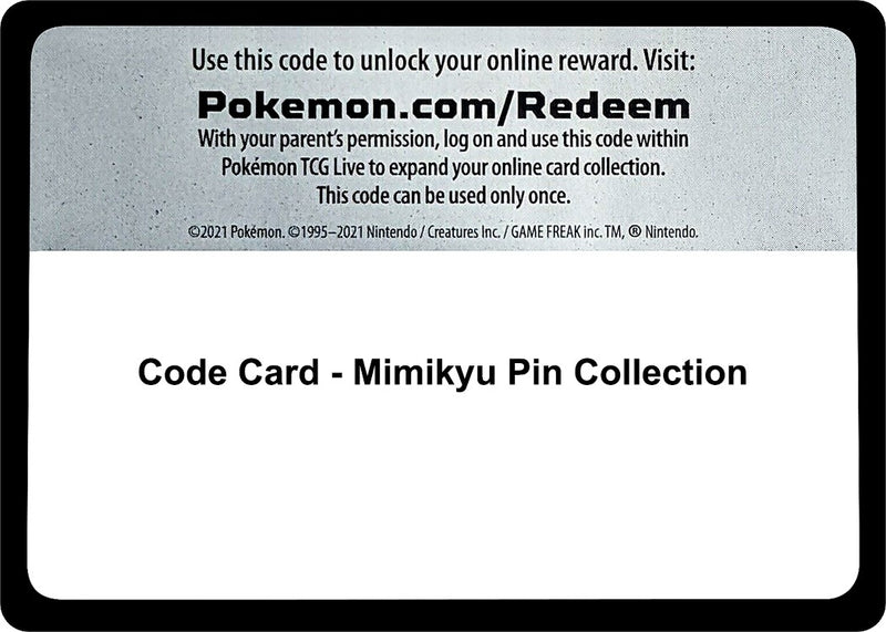 Image for Code Card - Mimikyu Pin Collection (SM Base Set) (SM01) - Pokemon