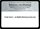 Image for Code Card - ex Battle Deck [Lucario ex] (Miscellaneous Cards & Products) (MCAP) - Pokemon