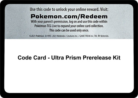 Image for Code Card - Ultra Prism Prerelease Kit (Miscellaneous Cards & Products) (MCAP) - Pokemon