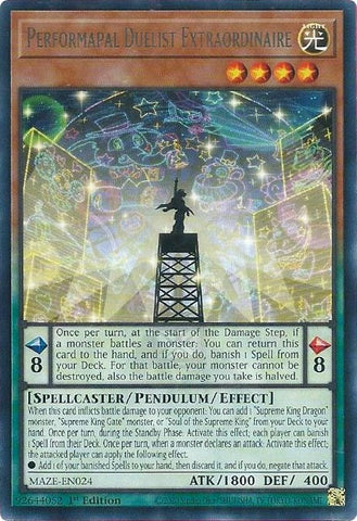Performapal Duelist Extraordinaire (MAZE-EN024) (Maze of Memories) YuGiOh