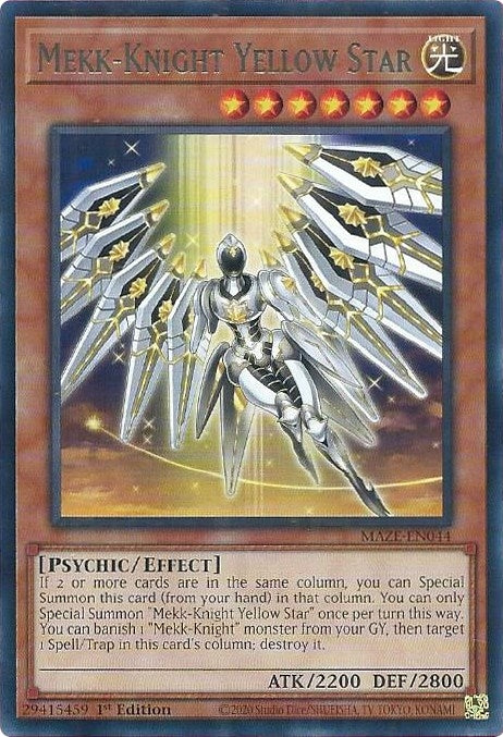 Mekk-Knight Yellow Star (MAZE-EN044) (Maze of Memories) YuGiOh