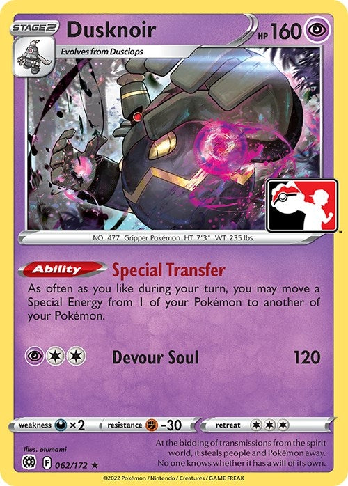Image for Dusknoir (062/172) (Prize Pack Series Cards) - Pokemon