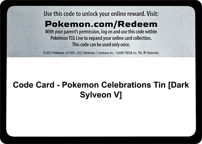 Image for Code Card - Pokemon Celebrations Tin [Dark Sylveon V] (Celebrations) (CLB) - Pokemon