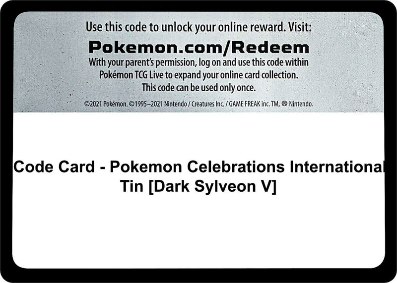 Image for Code Card - Pokemon Celebrations International Tin [Dark Sylveon V] (Celebrations) (CLB) - Pokemon