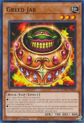 Greed Jar (DUNE-EN029) (Duelist Nexus) YuGiOh