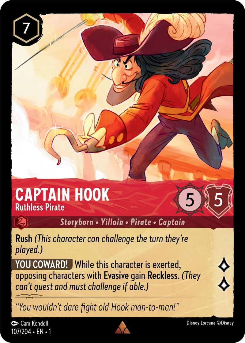 Image for Captain Hook - Ruthless Pirate (107/204) (The First Chapter) (1) - Disney Lorcana